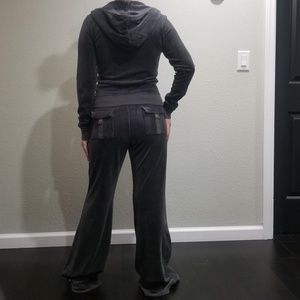 Vintage Juicy Couture TrackSuit Matching Set Gray Medium Jacket Pants Pockets
